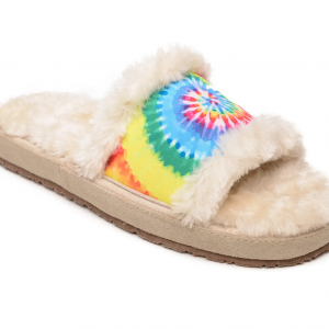 Leena Tie Dye Faux Fur Slide Slipper